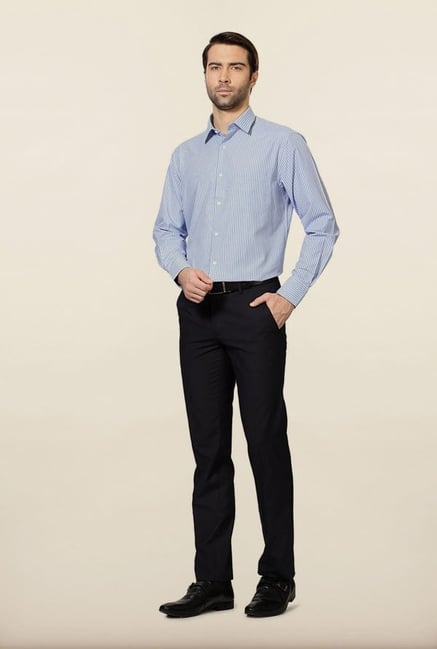 Peter England Blue Striped Formal Shirt Peter England Blue Striped Formal Shirt