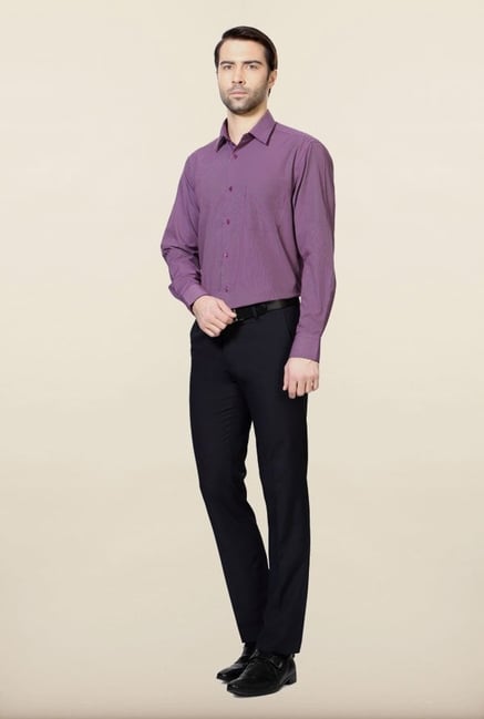 Peter England Purple Striped Formal Shirt Peter England Purple Striped Formal Shirt