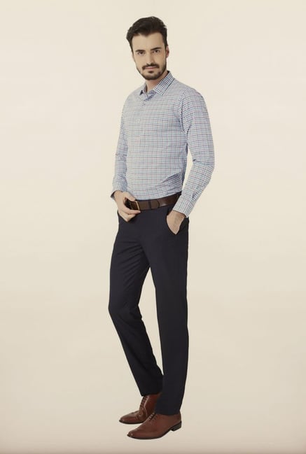 Peter England Blue Checks Formal Shirt Peter England Blue Checks Formal Shirt