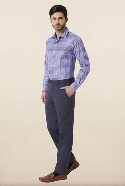 Peter England Blue Checks Formal Shirt Peter England Blue Checks Formal Shirt