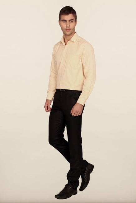 Peter England Yellow Checks Formal Shirt Peter England Yellow Checks Formal Shirt