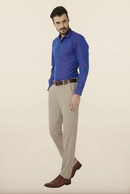 Peter England Blue Solid Formal Shirt Peter England Blue Solid Formal Shirt