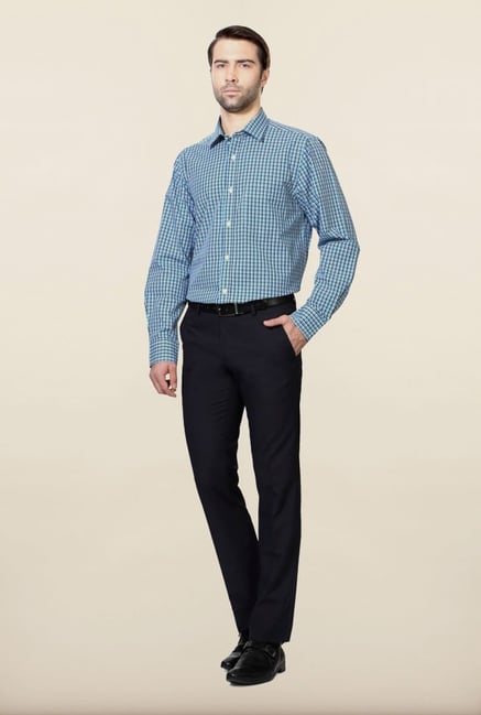 Peter England Blue Checks Formal Shirt Peter England Blue Checks Formal Shirt