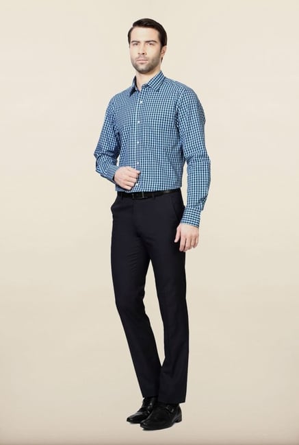 Peter England Blue Checks Formal Shirt Peter England Blue Checks Formal Shirt