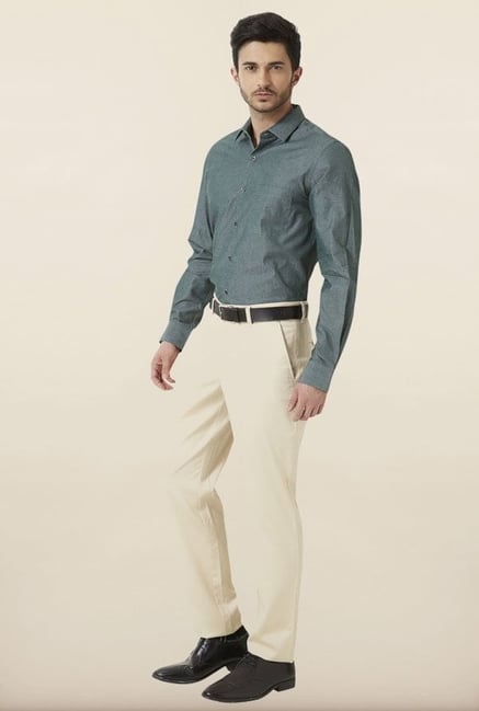Peter England Green Formal Shirt Peter England Green Formal Shirt