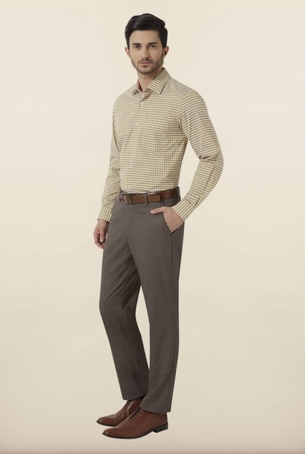 Peter England Brown Checks Formal Shirt Peter England Brown Checks Formal Shirt