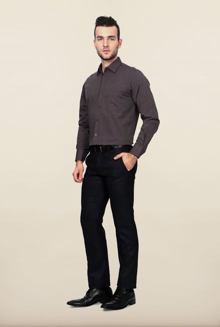 Peter England Dark Grey Formal Shirt Peter England Dark Grey Formal Shirt