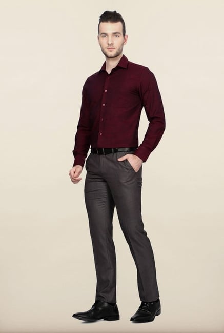 Peter England Maroon Formal Shirt Peter England Maroon Formal Shirt