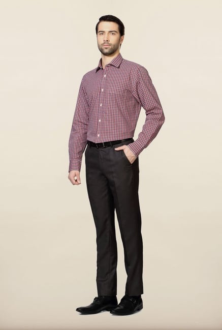 Peter England Red Checks Formal Shirt Peter England Red Checks Formal Shirt