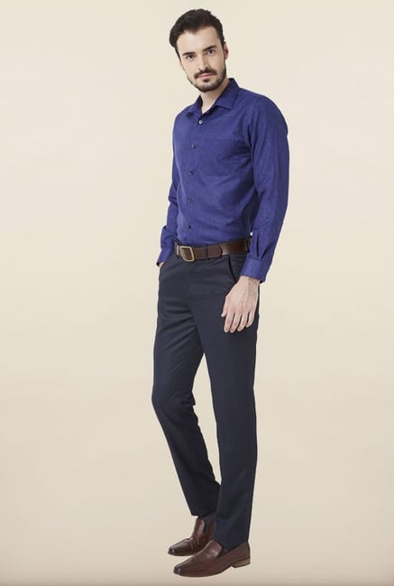 Peter England Blue Checks Formal Shirt Peter England Blue Checks Formal Shirt