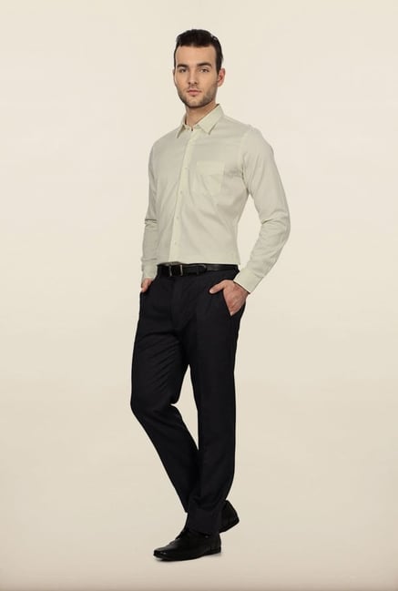 University of Oxford Cream Solid Formal Shirt University of Oxford Cream Solid Formal Shirt