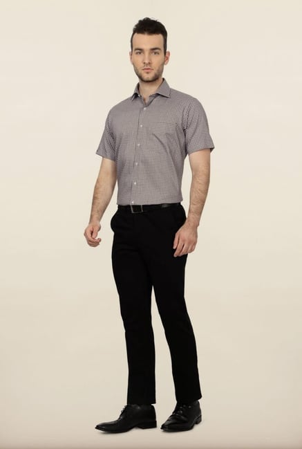 Van Heusen Grey Checks Formal Shirt Van Heusen Grey Checks Formal Shirt
