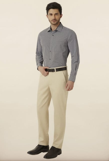 Peter England Grey Checks Formal Shirt Peter England Grey Checks Formal Shirt