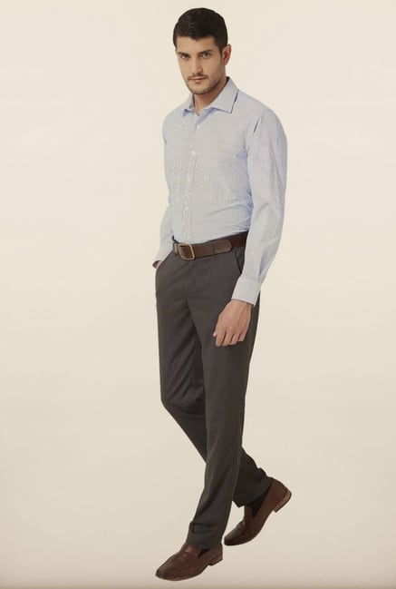Peter England Blue Striped Formal Shirt Peter England Blue Striped Formal Shirt