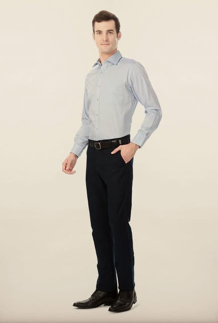 Peter England Light Blue Cotton Formal Shirt Peter England Light Blue Cotton Formal Shirt