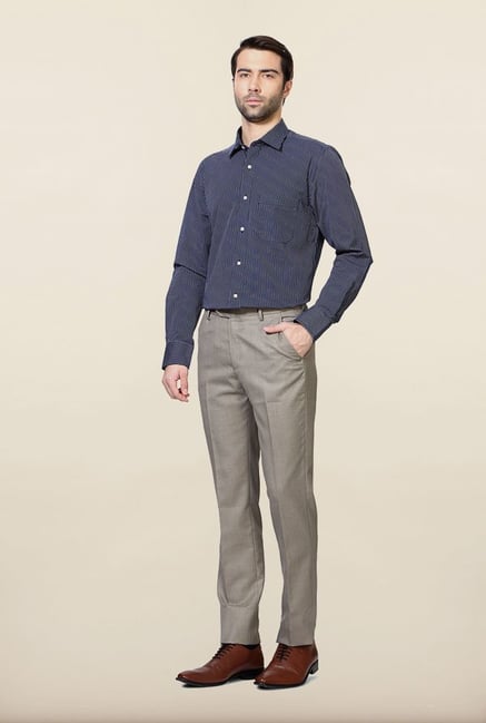 Peter England Navy Striped Formal Shirt Peter England Navy Striped Formal Shirt