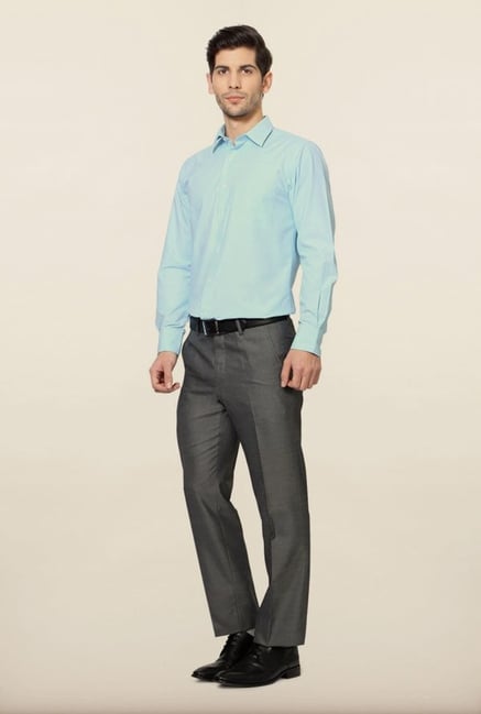Peter England Sky Blue Self Print Formal Shirt Peter England Sky Blue Self Print Formal Shirt