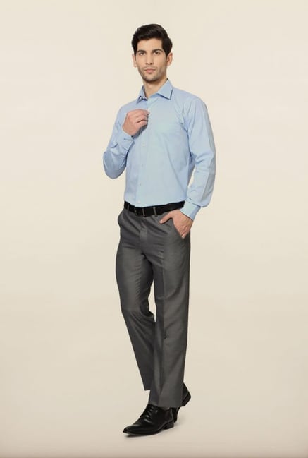 Van Heusen Blue Self Print Formal Shirt Van Heusen Blue Self Print Formal Shirt
