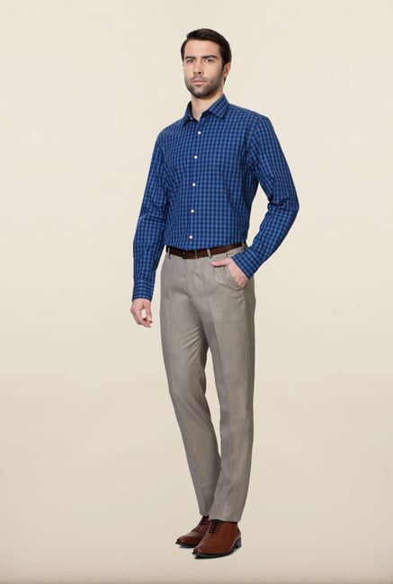 Peter England Blue Checks Formal Shirt Peter England Blue Checks Formal Shirt