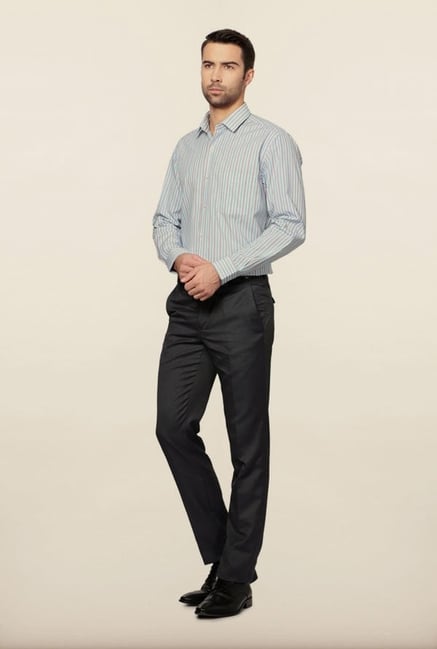 Peter England Blue Striped Formal Shirt Peter England Blue Striped Formal Shirt