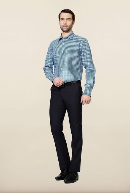 Peter England Blue Checks Formal Shirt Peter England Blue Checks Formal Shirt