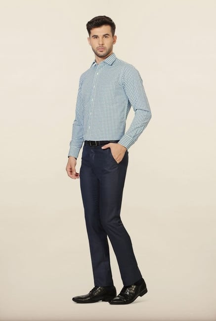 Peter England Blue Checks Formal Shirt Peter England Blue Checks Formal Shirt