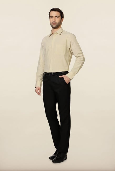 Peter England Yellow Striped Formal Shirt Peter England Yellow Striped Formal Shirt
