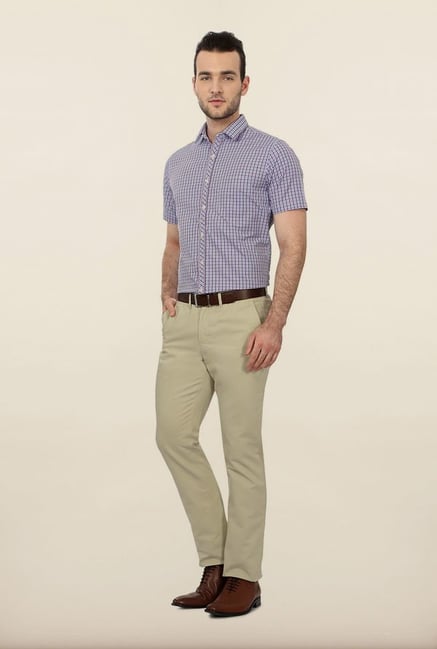 Peter England Purple Checks Formal Shirt Peter England Purple Checks Formal Shirt