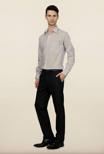Peter England Purple Checks Formal Shirt Peter England Purple Checks Formal Shirt