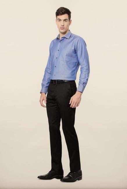 Van Heusen Blue Self Print Formal Shirt Van Heusen Blue Self Print Formal Shirt