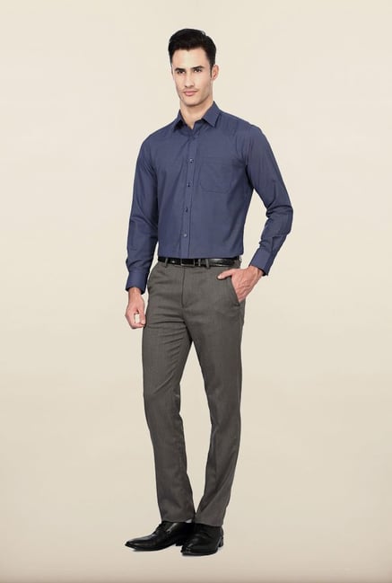 Peter England Navy Striped Formal Shirt Peter England Navy Striped Formal Shirt