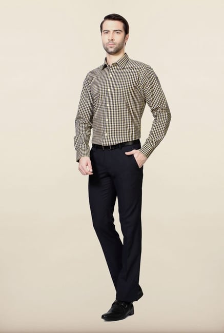 Peter England Blue & Yellow Checks Formal Shirt Peter England Blue & Yellow Checks Formal Shirt