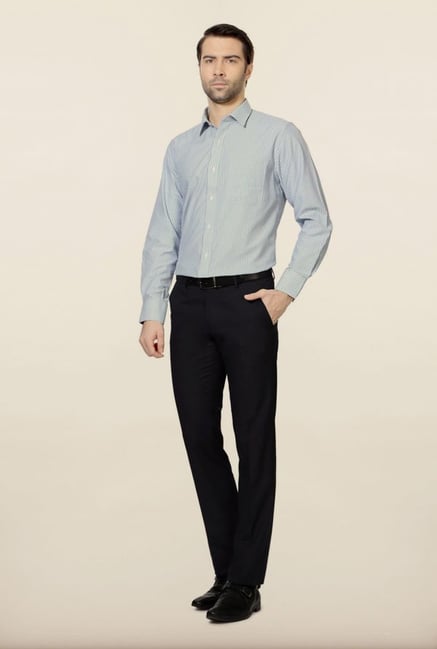 Peter England Blue Striped Formal Shirt Peter England Blue Striped Formal Shirt