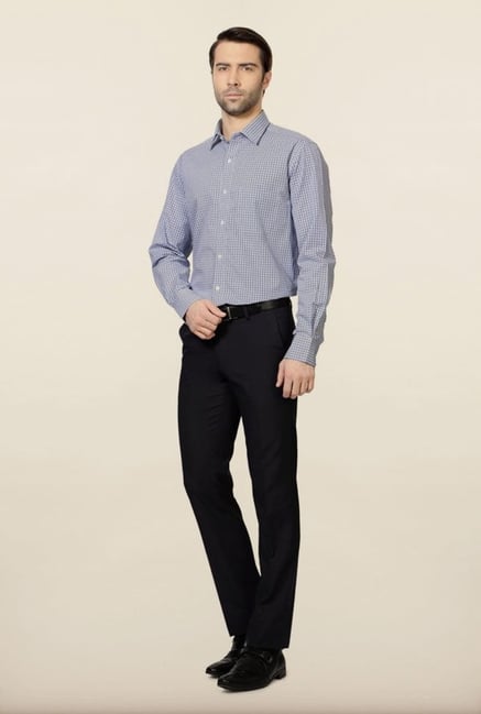 Peter England Blue Checks Formal Shirt Peter England Blue Checks Formal Shirt