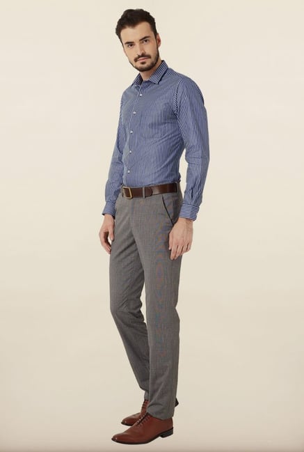 Peter England Blue Striped Formal Shirt Peter England Blue Striped Formal Shirt