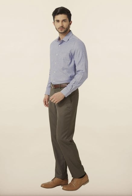 Peter England Blue Striped Formal Shirt Peter England Blue Striped Formal Shirt