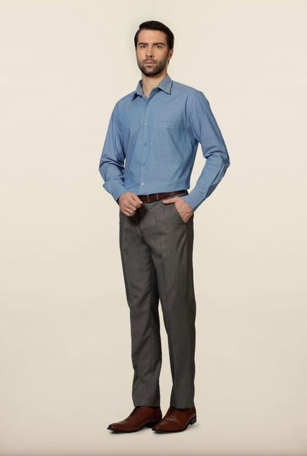 Peter England Blue Checks Formal Shirt Peter England Blue Checks Formal Shirt