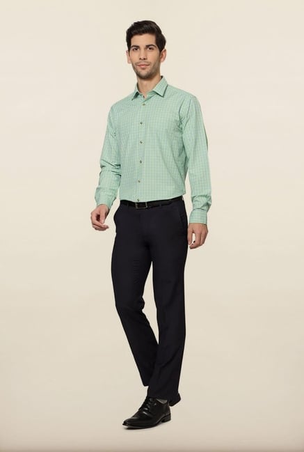 Peter England Green Checks Formal Shirt Peter England Green Checks Formal Shirt