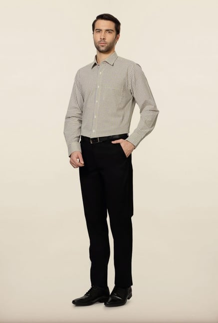 Peter England Yellow Checks Formal Shirt Peter England Yellow Checks Formal Shirt