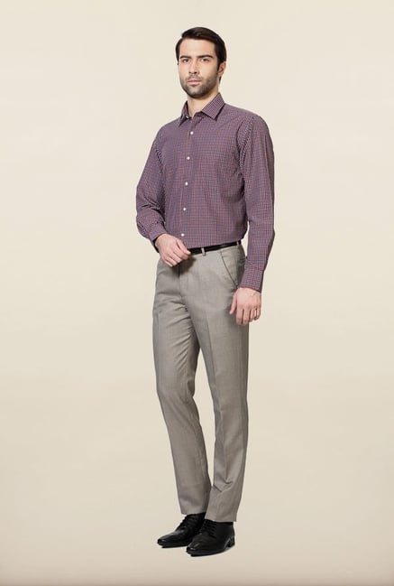 Peter England Red & Blue Checks Formal Shirt Peter England Red & Blue Checks Formal Shirt