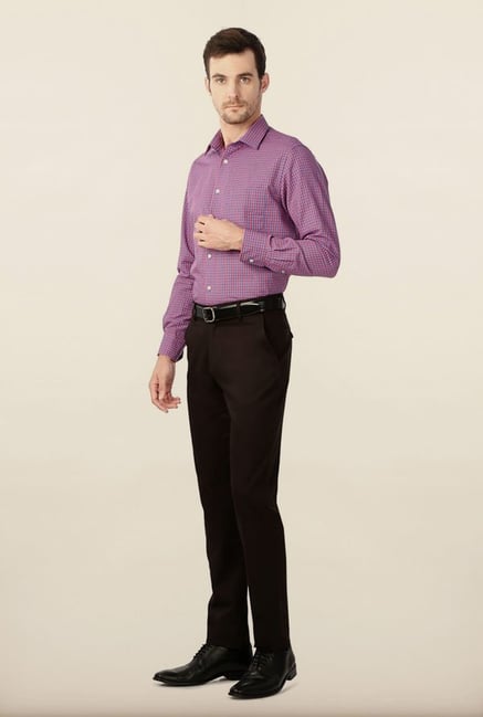 Peter England Pink & Blue Checks Formal Shirt Peter England Pink & Blue Checks Formal Shirt