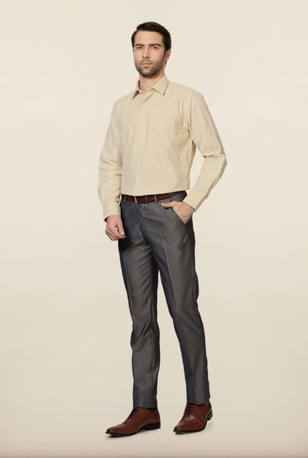 Peter England Yellow Checks Formal Shirt Peter England Yellow Checks Formal Shirt