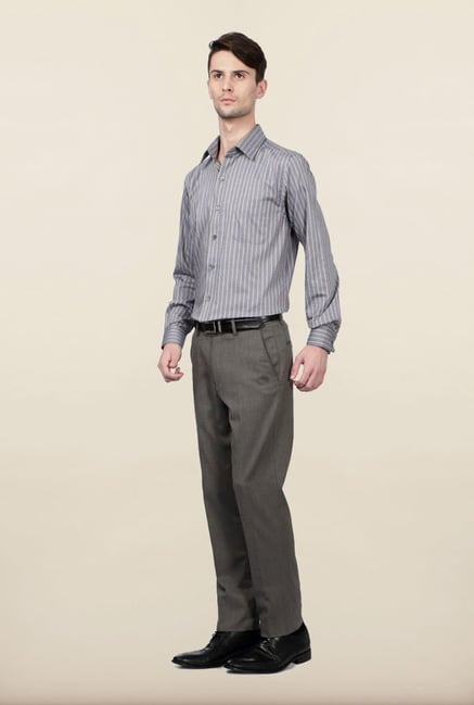 Peter England Purple Striped Formal Shirt Peter England Purple Striped Formal Shirt