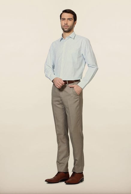 Peter England Blue Striped Formal Shirt Peter England Blue Striped Formal Shirt