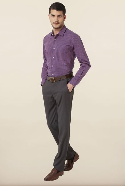 Peter England Purple Checks Formal Shirt Peter England Purple Checks Formal Shirt