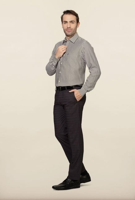 Allen Solly Grey Striped Formal Shirt Allen Solly Grey Striped Formal Shirt