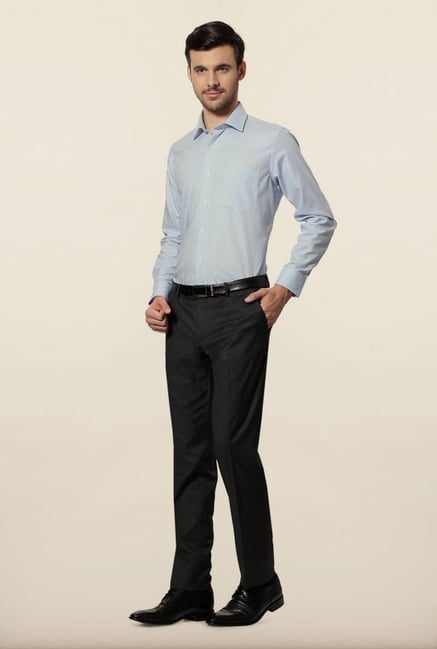 Van Heusen Blue Self Print Formal Shirt Van Heusen Blue Self Print Formal Shirt
