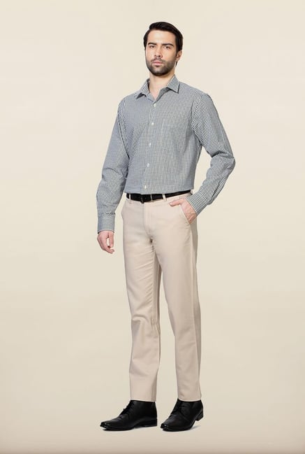Peter England Green & White Checks Formal Shirt Peter England Green & White Checks Formal Shirt