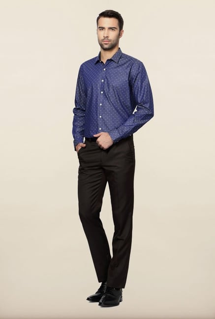 Van Heusen Blue Printed Formal Shirt Van Heusen Blue Printed Formal Shirt