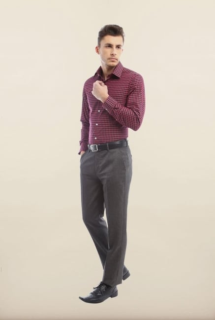 Peter England Maroon Formal Shirt Peter England Maroon Formal Shirt